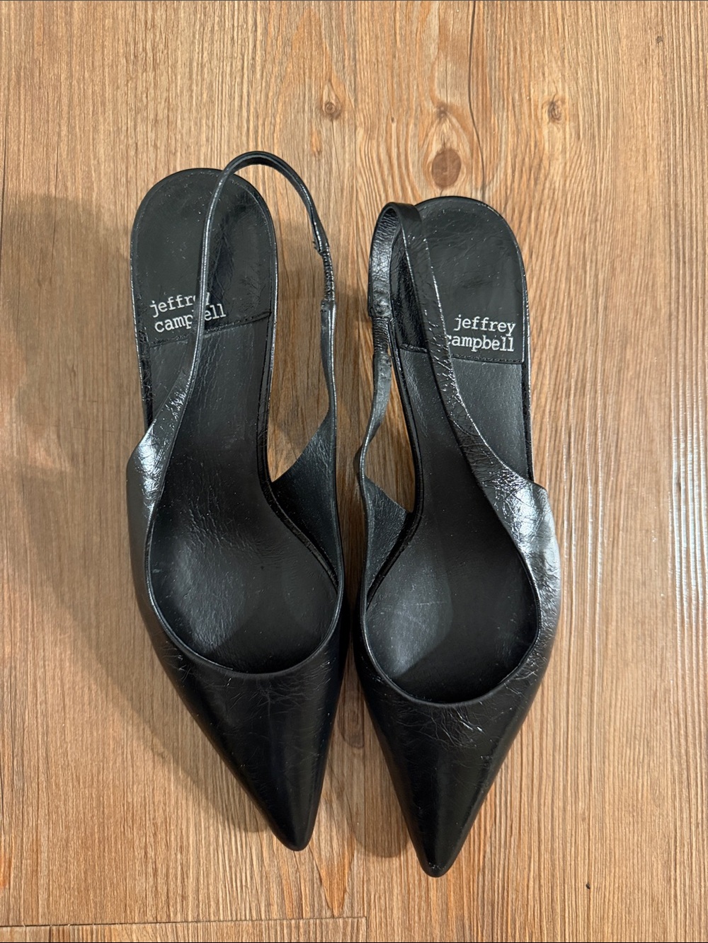 Jeffrey Campbell Black Pointed Slingback Pumps. Worn once